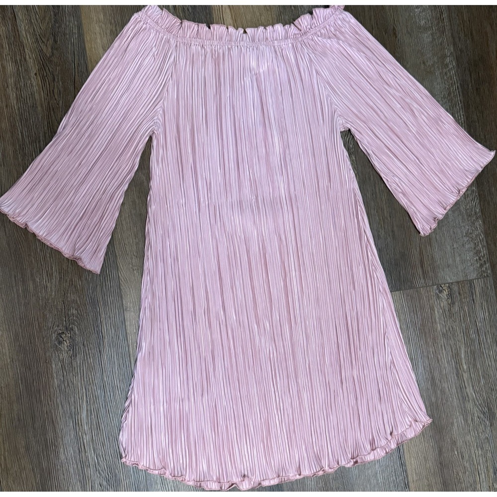Hayden Los Angeles Crinkle Pleat On/Off Shoulder Chiffon‎ Knee Length Dress M